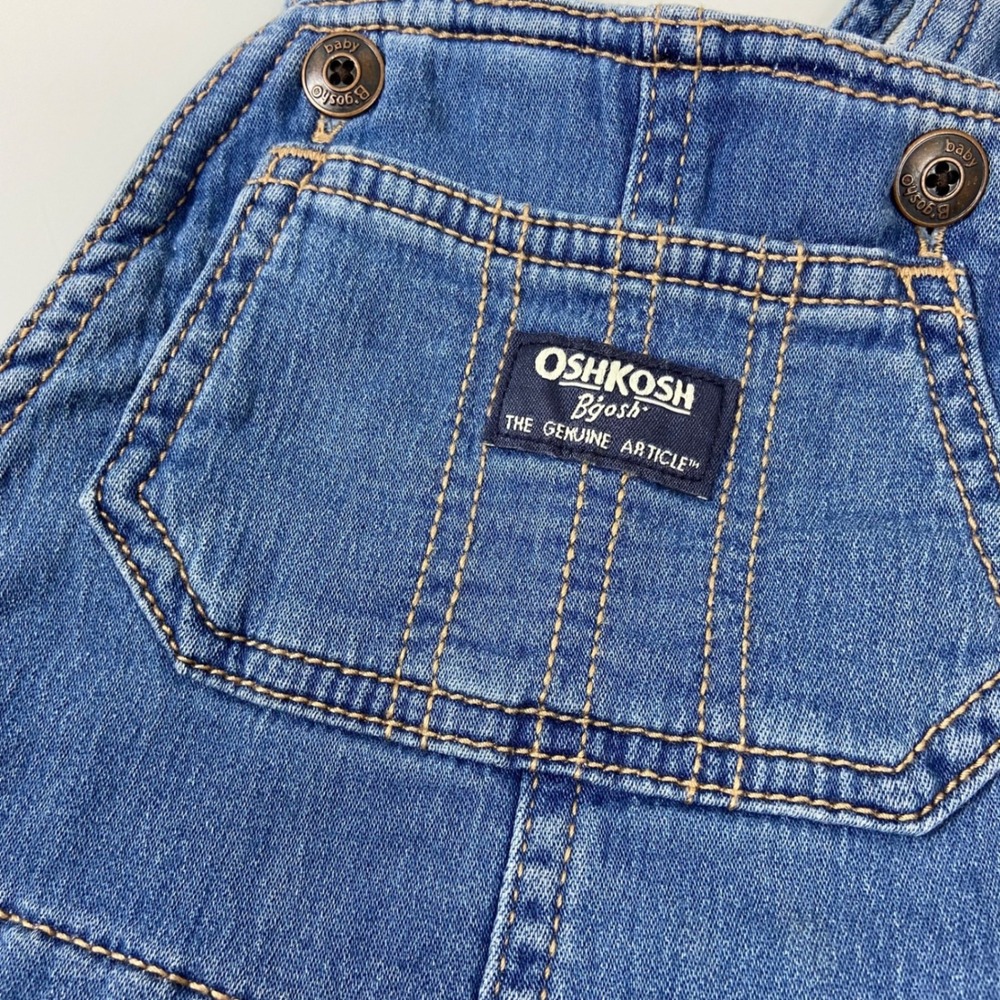 OshKosh B'gosh Baby Boys‎ Denim Overalls Bib Pants 24M Blue  NEW Snaps - Picture 2 of 8